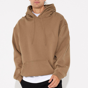 Sudadera con capucha de forro polar grueso, corte holgado, estilo urbano, rica en algodón, tipo jersey, personalizable con etiqueta privada, lisa - Product Image 2