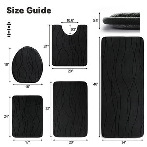 Customised Ultra-fine Fiber Commerce Bathroom <b>Mat</b> Set 5 Piece Washroom Ultra Soft Memory Foam Rug Low Shipcost - Product Image 5
