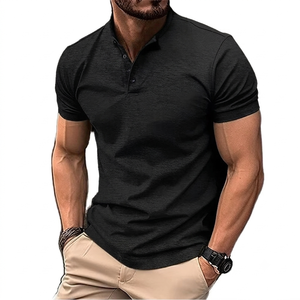 Elegant Style Men's Plain Black Color Regular Fit <b>Polo</b> <b>Shirt</b> Half Sleeves Men's Knitted Cotton <b>Polo</b> <b>Shirt</b> At Wholesale Price - Product Image 1
