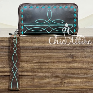 Nouveau à la mode à la mode de haute qualité Durable botte point en cuir véritable bracelet portefeuille pour femmes porte-carte fermeture éclair embrayages - Product Image 1