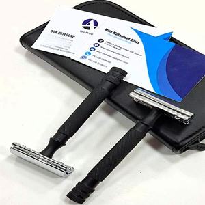 Maquinilla de Afeitar de Doble Filo Profesional de Acero Inoxidable Negro Mate de Primera Calidad para un Afeitado Suave, Herramienta de Cuidado Personal para Hombres - Product Image 6