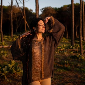 เสื้อคลุมผ้าฝ้ายแขนยาวทรงหลวมสไตล์โบฮีเมียน เสื้อเชิ้ตสำหรับใส่ซ้อนชั้นในฤดูร้อนและฤดูใบไม้ร่วงสำหรับผู้หญิงไซส์พลัส - Product Image 4