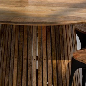 Table à manger ronde en bois Vandana Zentrix Astra Aureo Neo avec un design contemporain fait main et solide - Product Image 5