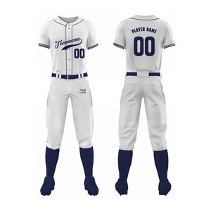 Uniforme de Béisbol Personalizado para Hombre, Blanco y Azul Marino, Nombre del Equipo, Número 00, Manga Corta, Transpirable, Poliéster, para Todas las Temporadas - Product Image 5
