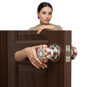 Vintage Beautiful MLH 108 <b>Door</b> Knobs Handle Hand-Painted Ceramic Mortice <b>Lock</b> Modern Style for Cabinets and Kitchen Drawers - Product Image 2