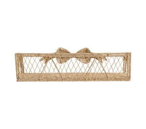 Étagère murale décorative en rotin naturel fait main, au design charmant avec nœud, idéale pour la chambre de bébé fille. - Product Image 2