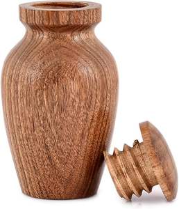 Pequeña urna de madera para cenizas, recipiente conmemorativo de cremación, recipiente de recuerdo funerario, artesanal y decorativo. - Product Image 2