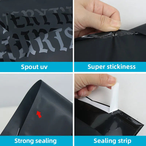 Bolsa de Envío de Poliéster Mate de Marca, Autoadhesiva, Embalaje de Plástico Gratuito, Impresión Personalizada con Logotipo UV, Punto Negro - Product Image 5