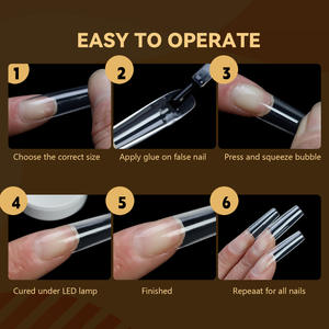 Ongles artificiels transparents en ABS, formes longues/courtes/moyennes, sans couture, faits à la main, pour nail art, en boîte, vente en gros d'usine, 120 pièces - Product Image 6
