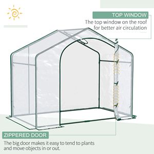 Serra da Giardino 6x3x6 con Telo in PVC e Telaio in Acciaio, Porta con Cerniera e Ventilazione Superiore - Product Image 4