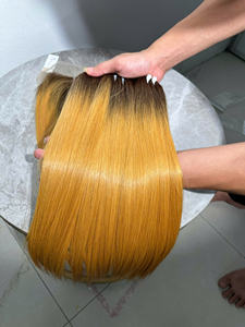 Venta al por mayor de cabello Anh 2025 liso Remy sin enredos, sin caída, rubio, 100% cabello humano, puntas de doble trama, tejido doble a máquina - Product Image 4