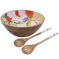 Bol à salade en bois au design minimaliste et écologique avec deux cuillères en bois lavables pour la cuisine et les cadeaux, logo personnalisé