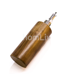 Natural Teak Wood Handmade Decorative Bathroom Liquid Soap Dispenser Sustainable Solid Wood Round Lotion <b>Pump</b> Bottle Tool - Product Image 4