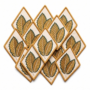 Éventail pliant rond avec patchs brodés, écussons traditionnels, vente directe usine, pour vêtements et kimonos - Product Image 5