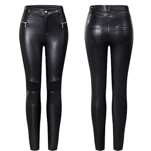 Pantalon large en similicuir noir pour femme, taille haute, coupe ample, style moderne et décontracté, idéal pour les boutiques et la vente au détail - Product Image 4