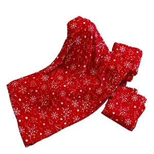 Wholesale Christmas Santa Face Ho Ho Ho Printed Cotton Fabric Soft Breathable Quilting Textile for Dresses Bedding Table Linen - Product Image 3