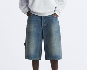 Pantalones Cortos de Mezclilla Casuales para Hombre, Estilo Urbano Estadounidense, Corte Holgado, Ligeros, Moda Urbana - Product Image 1
