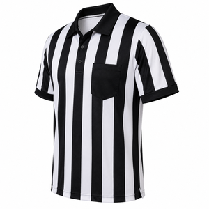 Custom Referee American Football Polo Shirt Solid Color Dry Fit Team Apparel 100% <b>Polyester</b> Short Sleeve Court Match Official - Product Image 4