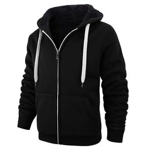 Hoodie court pour homme, échantillon gratuit, en molleton bouclette épais, coupe oversize, imprimé sérigraphié sur l'épaule, style streetwear - Product Image 1