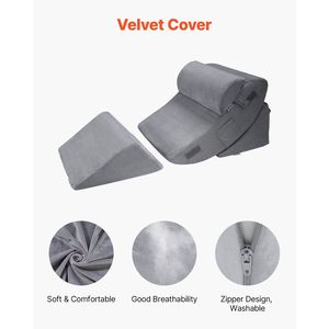 Set di 4 cuscini ortopedici regolabili a cuneo per letto, supporto per gambe, collo e spalle post-intervento chirurgico - Product Image 3