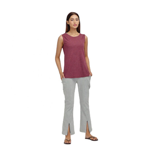 High Quality Quick Dry Women's Yoga Tank Top Jersey Fabric Crew Neck Gym Fitness Sport Running Athletic Workout T-Shirt - Product Image 3