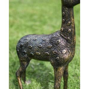 Statue décorative de cerf, finition bronze, faite à la main, taille réelle, pour la décoration de jardin et de maison - Product Image 4