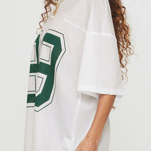 Maillot de football américain surdimensionné en maille pour femme, style USA, vente en gros, sublimation, robe respirante en polyester, tenue d'équipe, OEM, en vrac - Product Image 3