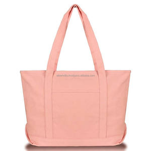 Heavy Cotton Canvas Tote <b>Bag</b> for Ladies Daily Use Zippered Tote with Custom Logo for Packaging - Product Image 5