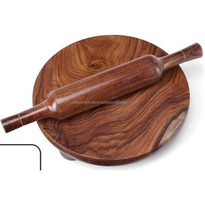 Handcrafted Premium Mango & Sheesham <b>Wood</b> Chakla Belan Combo Rustic Kitchen Tool for <b>Rolling</b> & Pastry Roti Board & Roller - Product Image 4