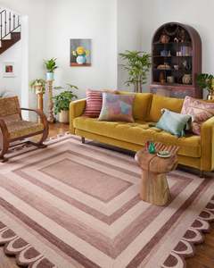Luxury Customizable Handloom Viscose Rug in Modern Green Style Washable Wool <b>Carpet</b> for Home and Picnic Use - Product Image 1