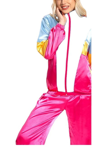 Survêtement décontracté d'été surdimensionné en nylon coupe-vent avec imprimés réfléchissants, grande taille pour femme - Product Image 6