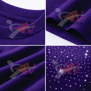 T-shirt pour homme en coton 100% avec strass violets, style streetwear décontracté, tee-shirt oversize, mode estivale, t-shirt graphique pour homme, style hip hop - Product Image 5