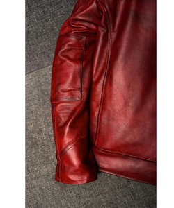 Veste en cuir rouge unique de haute qualité PREMIUM - Product Image 3