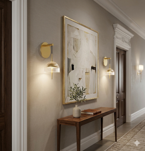 Modern Bronze <b>Wall</b> Lamp <b>With</b> Glass Dome Shade LED Warm White <b>Light</b> For Bedroom Living Room T3429 Lumetal Vietnam - Product Image 5