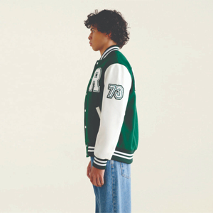 Custom Mens Green Varsity Jacket Letterman Baseball Wool Bomber Jackets Patch Embroidery Oversized Vintage College Fleece <b>Coats</b> - Product Image 2
