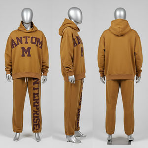 Conjunto deportivo de algodón con estampado personalizado, transpirable, de forro polar, pantalón largo y sudadera para hombre - Product Image 6