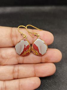 Pendientes colgantes de piedra natural Noreena con baño de oro, para fiesta, con gancho de latón, para mujer - Product Image 4