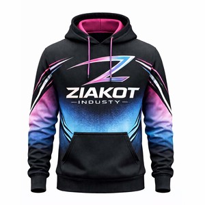 เสื้อกีฬาแบบสวมหัวมีฮู้ดพิมพ์แบบไล่ระดับสีสำหรับฤดูหนาวเสื้อสเวตเตอร์แบบปัก3D เทคนิคการระเหิดทุกสี - Product Image 2