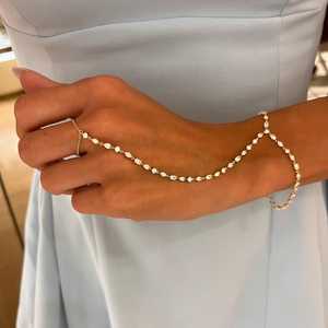 Chaînes de main personnalisées en or massif 14 carats avec diamants de laboratoire à coupes multiples, bijoux délicats, minimalistes, de luxe pour le quotidien, uniques et modernes, vente en gros - Product Image 5