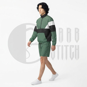 Custom Men Solid Waterproof Windbreaker <b>Jacket</b> Shorts Set <b>Lightweight</b> <b>Running</b> Tracksuit Outdoor Sportswear OEM ODM Manufacturer - Product Image 2