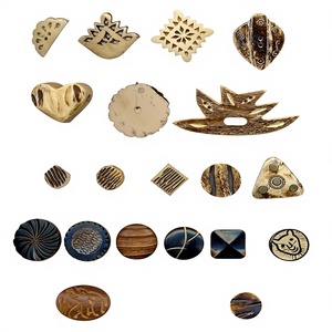 Botones de Cuerno Rectangulares Naturales, Diseño Art Deco Ecológico, Autoadhesivos, para Abrigos, Camisas, Pantalones, Accesorios de Vestir, Decoración del Hogar, Lujo - Product Image 3