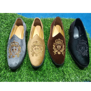 Chaussures Sherwani pour hommes, en cuir brodé, faites à la main, chaussures ethniques pour mariage - Product Image 2