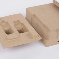 Boîte cadeau en papier écologique avec couvercle et base en pulpe de papier moulée