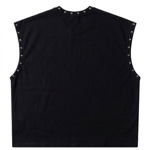 Débardeur surdimensionné personnalisé de haute qualité ODM, 100% coton, tissu tricoté doux et respirant, 180g, col rond, imprimé graphique - Product Image 2