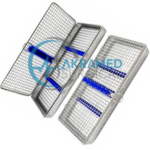 Stainless Steel Sterilization Cassette | 7 Instruments Dental <b>Mesh</b> Tray | Autoclave Disinfection Container Box with Silicone - Product Image 3