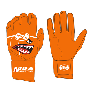 Guantes de Bateo Personalizables de Cuero Negro/Blanco de NOFA Industries, Cierre de Hebilla Ambidiestro, Acolchados, Transpirables, Profesionales - Product Image 1