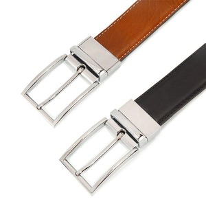 Ceinture classique pour homme en cuir noir avec boucle à ardillon marron, ceinture de bonne qualité et confortable pour homme - Product Image 2