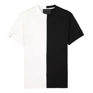 เสื้อยืดผู้ชายพิมพ์ลายตามสั่ง สีทูโทน ดำ/ขาว ผ้าฝ้ายถัก 100% เป็นมิตรกับสิ่งแวดล้อม ระบายอากาศได้ดี กันยับ ทรงปกติ - Product Image 1