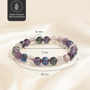 Natural Fluorite 8mm Round Gemstone <b>Stretch</b> <b>Bracelet</b> Crystal Beaded <b>Bracelet</b> Wholesale Supply - Product Image 3