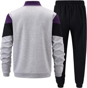 Men's Color Blocking Tracksuit Full <b>Zip</b> <b>Hooded</b> Jacket With Side Pockets Regular Fit Autumn Casual Wear Polyester Cotton Blend - Product Image 4